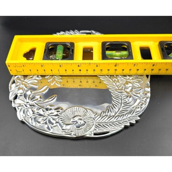 Fitz And Floyd Silver-Plated Floral Serving Tray With Engraved Orchid Design - Picture 8 of 8